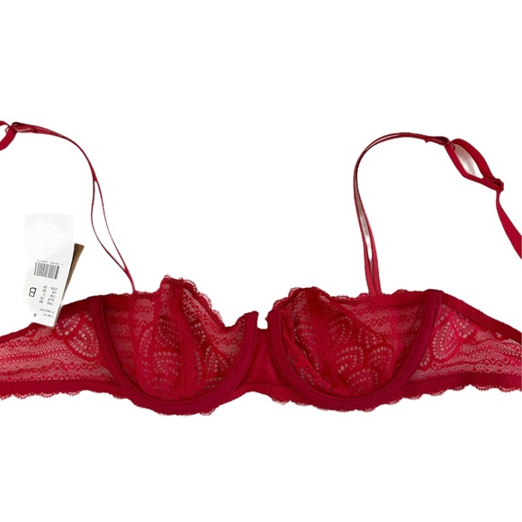 Chantelle Merci Demi Underwire Bra Style 1745 Size 32B Ruby Red - Picture 6 of 15